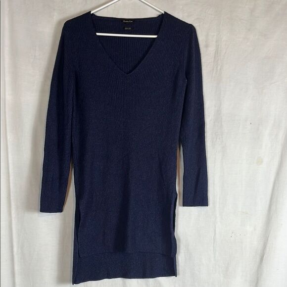 Dark Blue Massimo Dutti Italian Yarn Sweater - Picture 1 of 7
